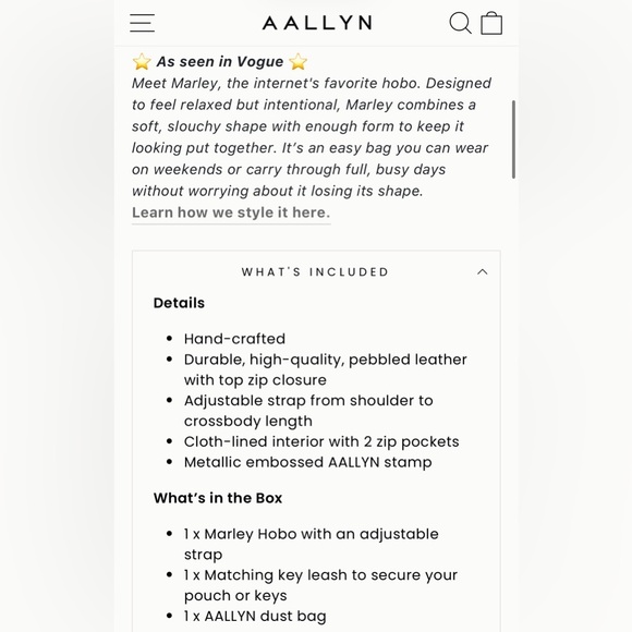 Aallyn Marley Hobo Shoulder Bag in Brown - Picture 8 of 9